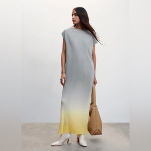 NWT Mango Pleated Long Dress Bloggers Favorite